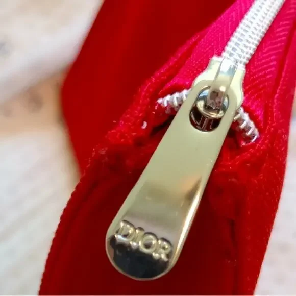 DIOR Beauty RED Cosmetic  Bag clutch Pouch case TROUSSE canvas Bundle - Picture 11 of 11